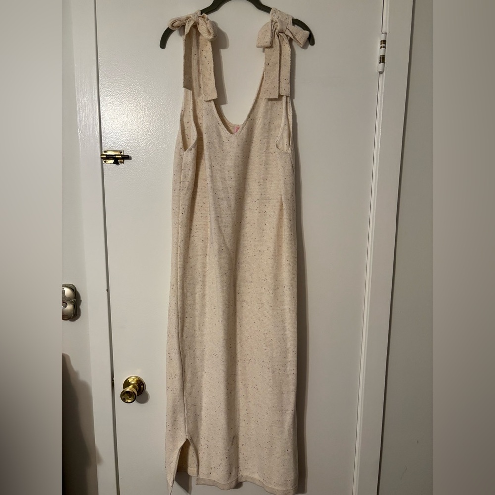 Pink Lily Beige Knit Sweater Midi Dress